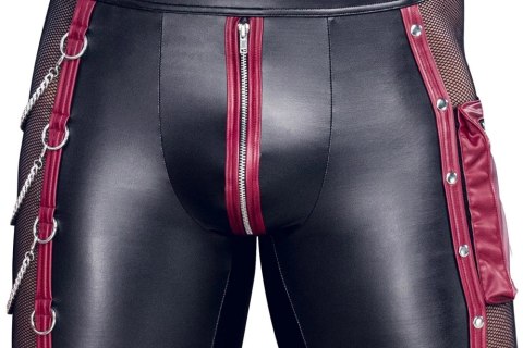 NEK Spodnie Męskie S Matowy Look, Czerwone Akcenty, Łańcuchy, Kieszeń