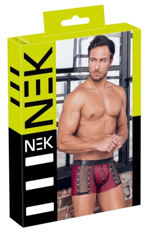 NEK Spodnie męskie XL, matowy czerwony z czarnymi detalami i siateczką