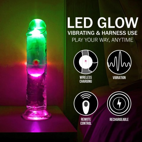 RealRock LED Wibrujący Model Prosty 15 cm Transparentny