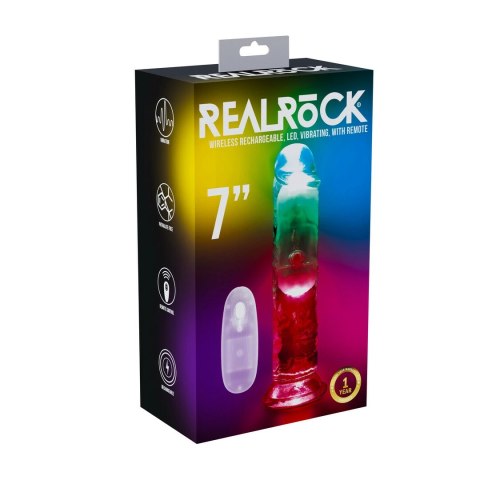 RealRock LED Wibrujący Model Prosty 18 cm Transparentny