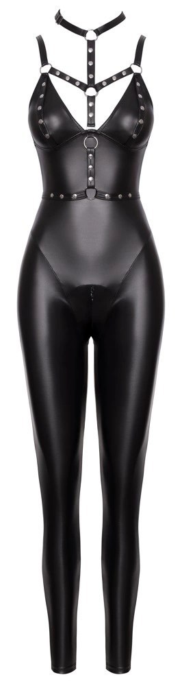 Cottelli PARTY Jumpsuit Harness M czarny matowy, regulowany pasek