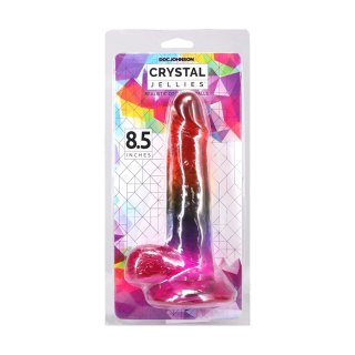 Doc Johnson Crystal Jellies Arcoiris model 21,6 cm - kolorowy anatomiczny gadżet