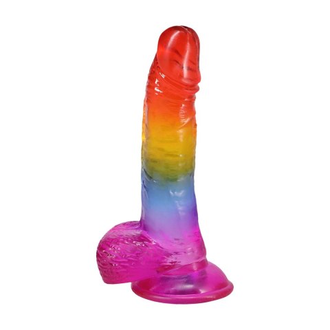 Doc Johnson Crystal Jellies Arcoiris model 21,6 cm - kolorowy anatomiczny gadżet
