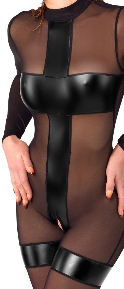 Noir Handmade Jumpsuit M czarny transparentny z powerwetlook
