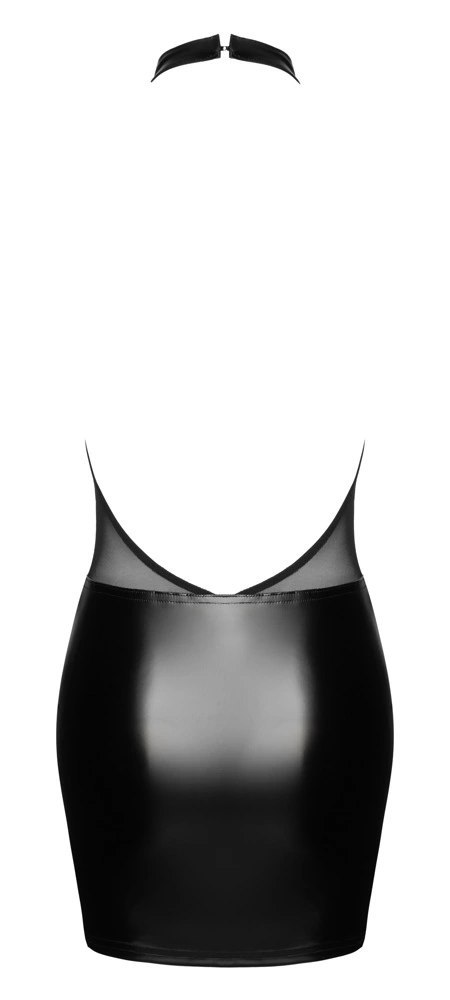 Noir Handmade Sparkle S - Czarna sukienka mini z efektem połysku i ozdobami