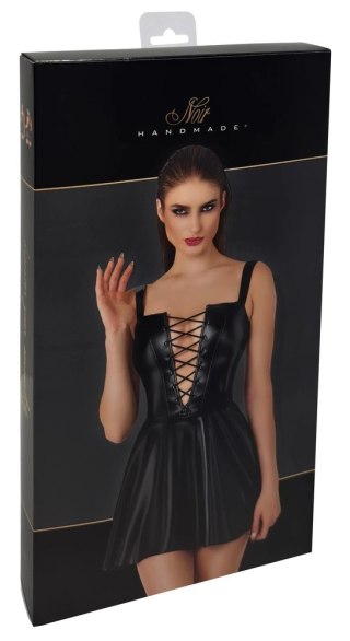 Noir Handmade Sukienka Mini Powerwetlook z Regulowanym Sznurkiem M