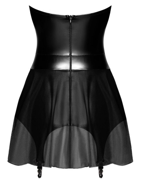 Noir Handmade Sukienka mini z szelkami L, czarny powerwetlook