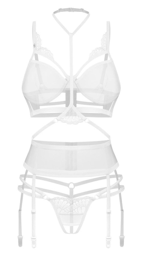 Obsessive Premisis komplet bielizny biały S/M - biustonosz, pas, stringi