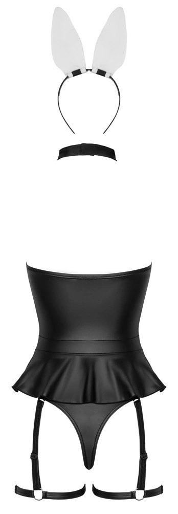 Cottelli Costumes Body Bunny M czarny zestaw z uszami i kokardkami