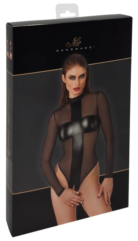 Noir Handmade Body Cross XL czarny transparentny z długim rękawem