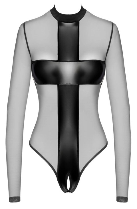 Noir Handmade Body Cross M czarne, transparentne z długim rękawem