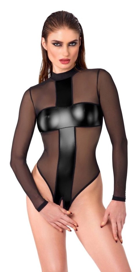 Noir Handmade Body Cross S czarne z prześwitującymi wstawkami