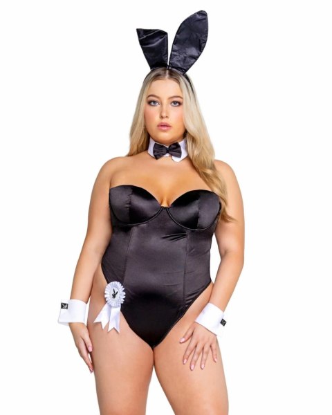 Playboy Classic Bunny Set Black - Zestaw Glamour z Gorsetem i Akcesoriami L