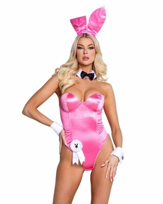 Playboy Classic Bunny Set Pink - Zestaw z Gorsetem i Akcesoriami M