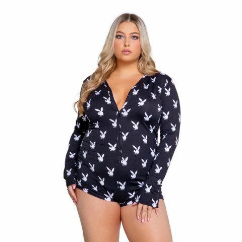 Playboy Slumber Bunny Onesie Pink - komfortowy kombinezon fleece L/XL