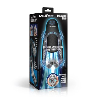 XR Brands Milker El Agarre - System ssąco-wibrujący, czarny/przezroczysty