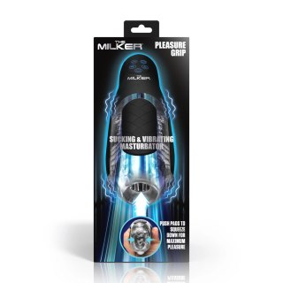 XR Brands Milker El Agarre - System ssąco-wibrujący, czarny/przezroczysty