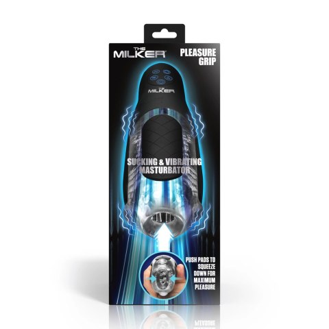 XR Brands Milker El Agarre - System ssąco-wibrujący, czarny/przezroczysty