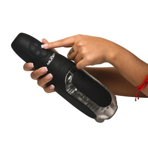 XR Brands Milker El Agarre - System ssąco-wibrujący, czarny/przezroczysty