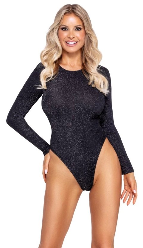 Cottelli Collection Body XL z Srebrnym Połyskiem i Długim Rękawem