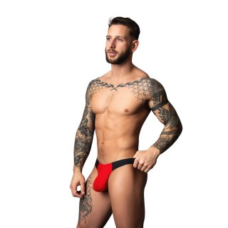 Male Power Bong Thong S/M czerwono-czarny micro mesh lekki