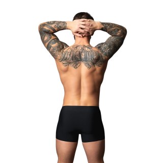 Male Power Hot Mesh Pouch Short S czarno-czerwone szorty siateczkowe