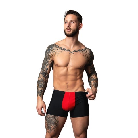 Male Power Hot Mesh Short L czarno-czerwone, przewiewna mikrosiatka
