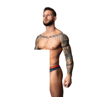 Male Power Soo Cumfy Thong L/XL marmurkowy granatowy