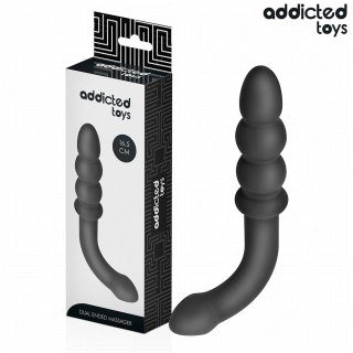 Addicted Toys Masażer Intymny Podwojny 16,5 cm Silikonowy Czarny