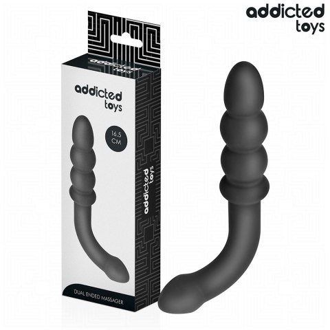 Addicted Toys Masażer Intymny Podwojny 16,5 cm Silikonowy Czarny