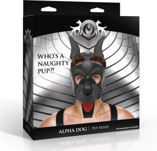 Alpha Dog Czarna maska z uszami i zdejmowaną częścią pyska, uniwersalna