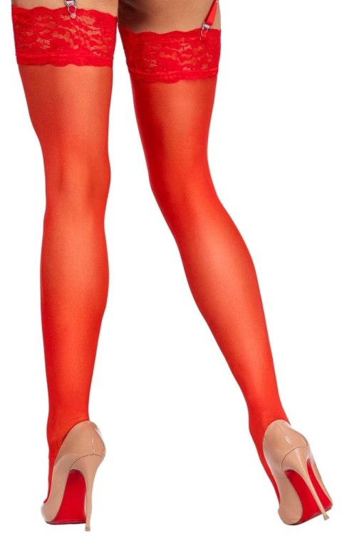 Cottelli LEGWARE Pończochy Czerwone S z Koronką 20 DEN Oeko-Tex