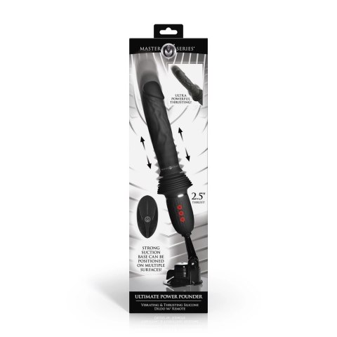 XR Brands Power Pounder Czarny - Wibrujący silikonowy model z funkcją ruchu, pilot