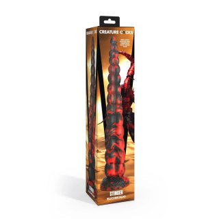 XR Brands Stinger silikonowy model intymny czerwono-czarny 37 cm