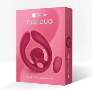 SVibe GIZI Duo Burdeos - Anatomiczny Stymulator Podwojny dla Par z Pilotem