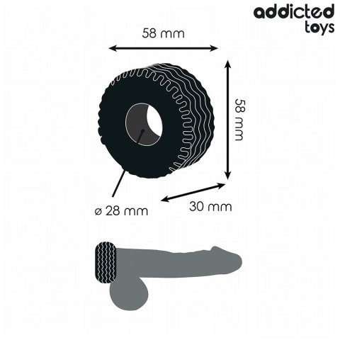 Addicted Toys Extra Thick - Gruby pierścień anatomiczny, 58 mm