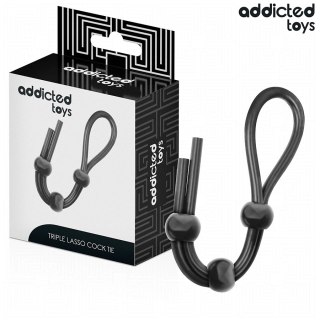 Addicted Toys Triple Loop — silikonowa lina z potrojną pętlą, regulowana 19,5 cm