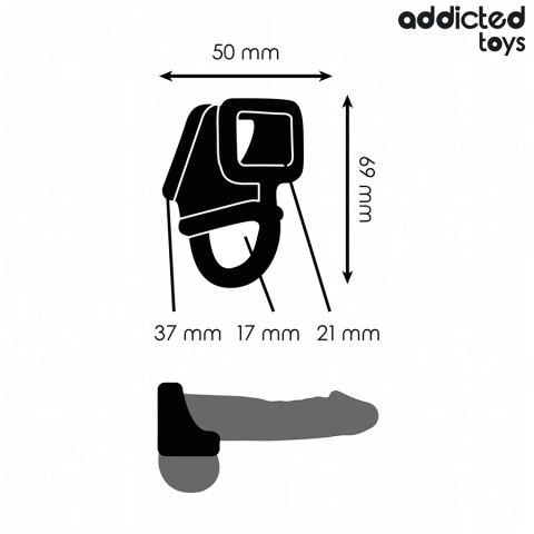 Addicted Toys pierścień wspierający w formie klatki, czarny, 69 mm