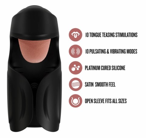 M for Men Lickety Split Black - Wibrująca maszyna intymna silikonowa