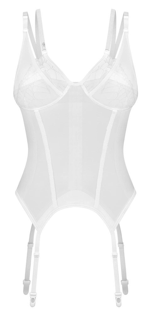 Obsessive Arrowel Basque 2XL/3XL z koronką, biała, regulowana