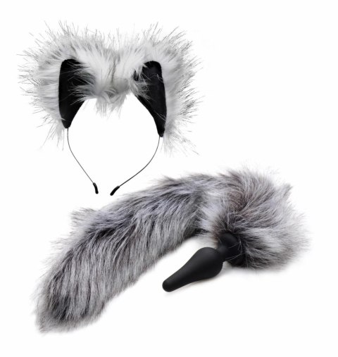 Tailz Grey Wolf zestaw ogon z futerkiem i opaska z uszami 59,7 cm
