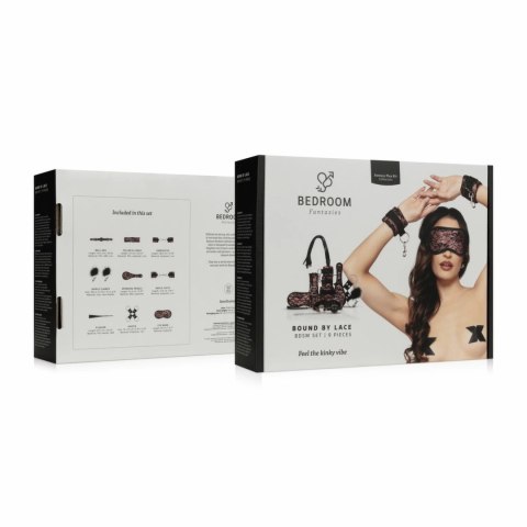 Bedroom Fantasies Bound by Lace zestaw akcesoriow 8 elementow rożowy