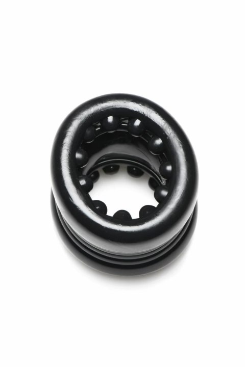 XR Brands Ball Stack anatomiczny pierścień elastyczny TPE czarny