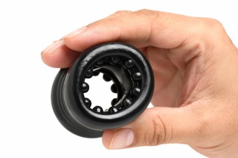 XR Brands Ball Stack anatomiczny pierścień elastyczny TPE czarny