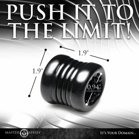 XR Brands Ball Stack anatomiczny pierścień elastyczny TPE czarny