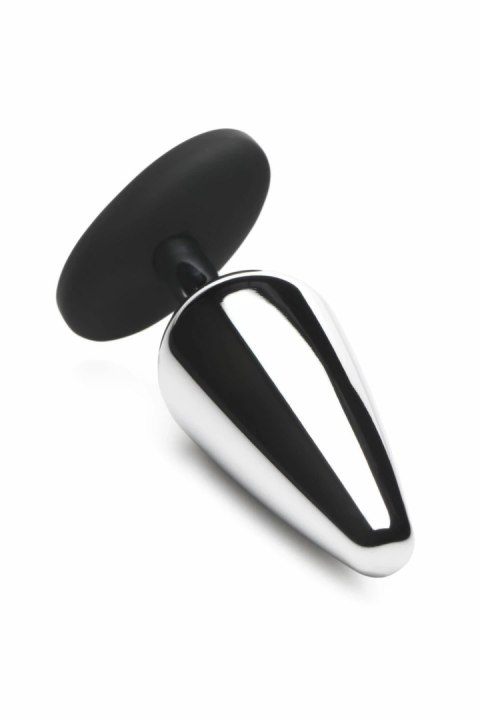 XR Brands Butt Slut Metal Plug srebrny aluminiowy z silikonową bazą