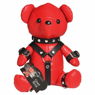 XR Brands Gimp Bear Red - kolekcjonerski miś w czerwonym stroju vegan leather