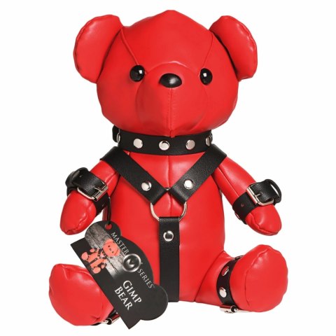 XR Brands Gimp Bear Red - kolekcjonerski miś w czerwonym stroju vegan leather