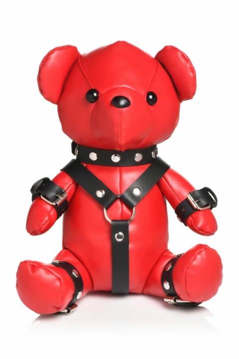 XR Brands Gimp Bear Red - kolekcjonerski miś w czerwonym stroju vegan leather