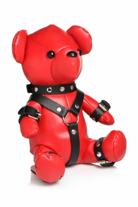 XR Brands Gimp Bear Red - kolekcjonerski miś w czerwonym stroju vegan leather